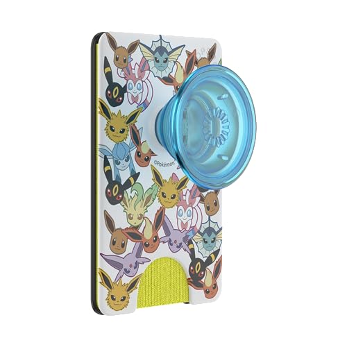 PopSockets Handy-Brieftasche mit erweiterbarem Handygriff, Handy-Kartenhalter, Pokemon Eevee Evolution Gesichter von PopSockets
