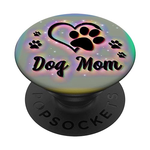 PopSockets Hund Pfotenabdruck Hundchen Welpe Regenbogen Herz PopSockets mit austauschbarem PopGrip von PopSockets
