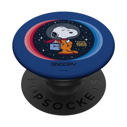 PopSockets Peanuts Snoopy im Weltraum 1969 PopSockets PopGrip: Ausziehbarer Sockel und Griff für Handys/Tablets mit Tauschbarem Top von Peanuts