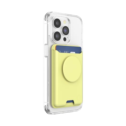 PopSockets Phone Wallet with Expanding Grip and Adapter Ring for MagSafe, Phone Card Holder, Wireless Charging Compatible, Wallet Compatible with MagSafe - Butter Yellow PopSockets Phone Wallet with Expanding Grip and Adapter Ring for MagSafe, Phone Card Holder, Wireless Charging Compatible, Wallet Compatible with MagSafe - Butter Yellow von PopSockets