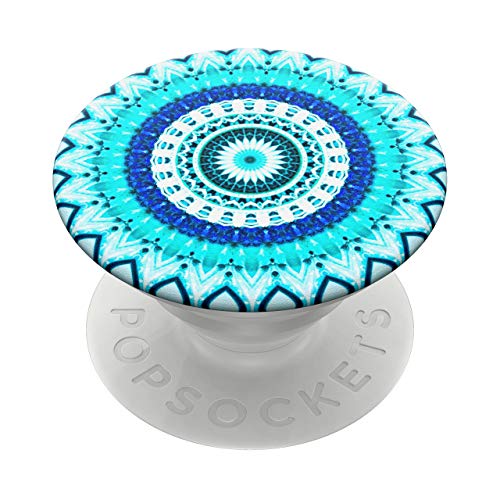 PopSockets PopGrip - Ausziehbarer Sockel und Griff für Smartphones und Tablets mit einem Austauschbarem Top - Blue Floral Mandala von PopSockets