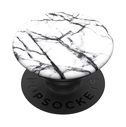 PopSockets PopGrip - Ausziehbarer Sockel und Griff für Smartphones und Tablets mit einem Austauschbarem Top - Dove White Marble von PopSockets