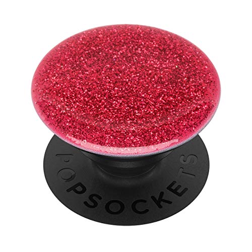 PopSockets PopGrip - Ausziehbarer Sockel und Griff für Smartphones und Tablets mit einem Austauschbarem Top - Glitter Red von PopSockets