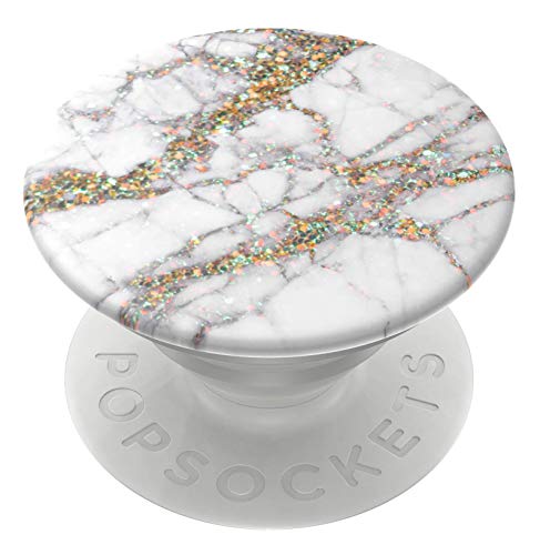 PopSockets PopGrip - Ausziehbarer Sockel und Griff für Smartphones und Tablets mit einem Austauschbarem Top - Gold Sparkle Marble von PopSockets