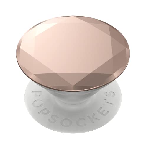 PopSockets PopGrip - Ausziehbarer Sockel und Griff für Smartphones und Tablets mit einem Austauschbarem Top - Metallic Diamond Rose Gold von PopSockets