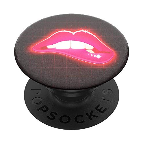 PopSockets PopGrip - Ausziehbarer Sockel und Griff für Smartphones und Tablets mit einem Austauschbarem Top - Neon Lips von PopSockets