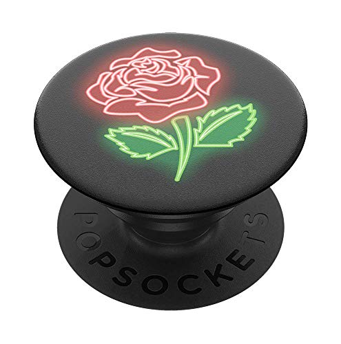 PopSockets PopGrip - Ausziehbarer Sockel und Griff für Smartphones und Tablets mit einem Austauschbarem Top - Neon Rose von PopSockets