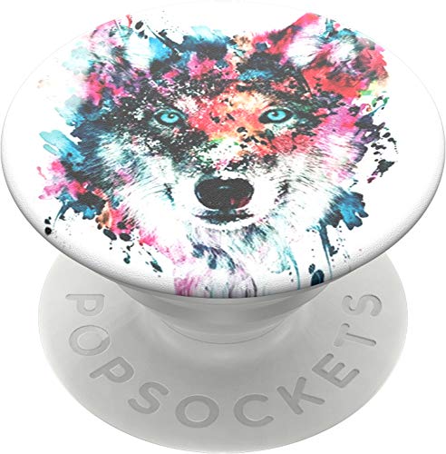 PopSockets PopGrip - Ausziehbarer Sockel und Griff für Smartphones und Tablets mit einem Austauschbarem Top - Wolf von PopSockets