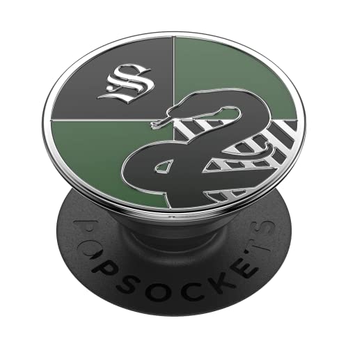 PopSockets PopGrip - Ausziehbarer Sockel und Griff mit einem Austauschbarem Top für Smartphones und Tablets - Enamel Slytherin von PopSockets