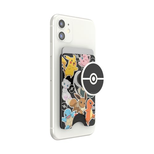 PopSockets PopWallet+ mit Integriertem Austauschbarem PopTop für Smartphones und Tablets - Pokémon - Pokémon Party von PopSockets