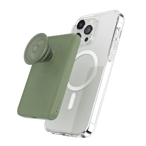 PopSockets PowerPack für MagSafe magnetische Powerbank, tragbares Handy-Ladegerät, kabelloser magnetischer Akku, 5000 mAh für iPhone 16/15/14/13/12 Pro/Pro MAX/Plus – Eukalyptus PopSockets PowerPack für MagSafe magnetische Powerbank, tragbares Handy-Ladegerät, kabelloser magnetischer Akku, 5000 mAh für iPhone 16/15/14/13/12 Pro/Pro MAX/Plus – Eukalyptus von PopSockets