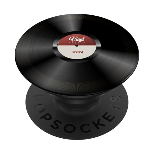 PopSockets RECORD VINYL LP bei 33 U / min oder 45 U / min PopSockets PopGrip: Ausziehbarer Sockel und Griff für Handys/Tablets mit Tauschbarem Top von PopSockets