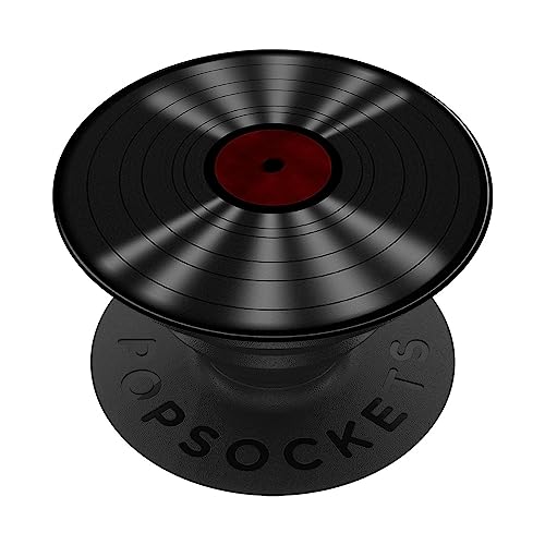 PopSockets Retro Vinyl LP Schallplatte Kunst Musik PopSockets PopGrip: Ausziehbarer Sockel und Griff für Handys/Tablets mit Tauschbarem Top von PopSockets