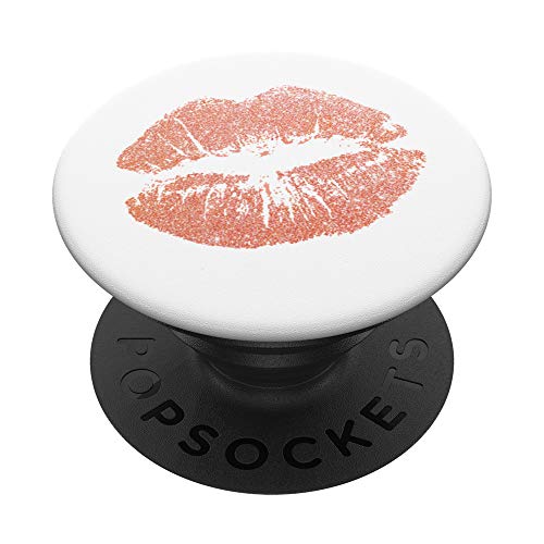 PopSockets Rosegold Lippen Weiß PopSockets PopGrip: Ausziehbarer Sockel und Griff für Handys/Tablets mit Tauschbarem Top von CJ Grips