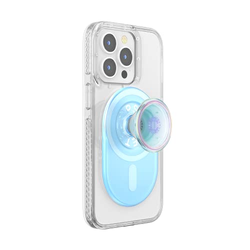 ​​​​​​​​​​​​PopSockets runder Telefongriff kompatibel mit MagSafe, Adapterring im Lieferumfang enthalten, Telefonhalter, kabelloses Laden kompatibel - Blue Opalescent von PopSockets