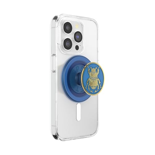 PopSockets runder Telefongriff kompatibel mit MagSafe, Adapterring im Lieferumfang enthalten, Telefonhalter, kabelloses Laden kompatibel - Enamel Scarab PopSockets runder Telefongriff kompatibel mit MagSafe, Adapterring im Lieferumfang enthalten, Telefonhalter, kabelloses Laden kompatibel - Enamel Scarab von PopSockets