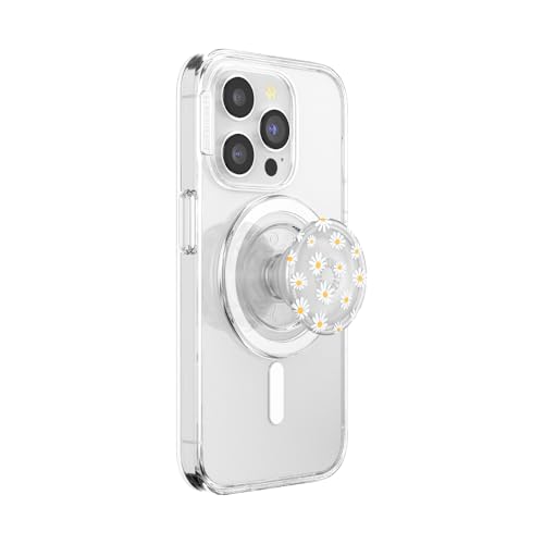 PopSockets runder Telefongriff kompatibel mit MagSafe, Adapterring im Lieferumfang enthalten, Telefonhalter, kabelloses Laden kompatibel - Translucent He Loves Me Not von PopSockets