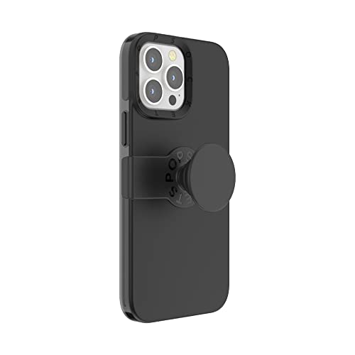 PopSockets: PopCase Hülle für iPhone 13 Pro Max mit Abnehmbarem PopGrip Slide Sockel und Griff mit Austauschbarem Top - Black von PopSockets