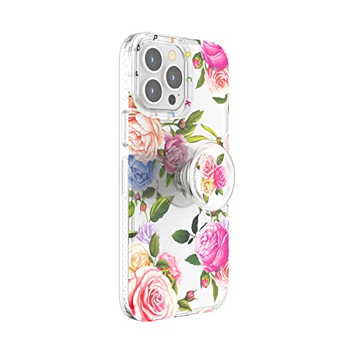 PopSockets: PopCase Hülle für iPhone 13 Pro Max mit Abnehmbarem PopGrip Slide Sockel und Griff mit Austauschbarem Top - Vintage Floral von PopSockets