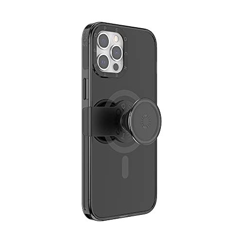 PopSockets: PopCase MagSafe Hülle für iPhone 12 Pro Max mit Abnehmbarem PopGrip Slide Sockel und Griff mit Austauschbarem Top - Black von PopSockets