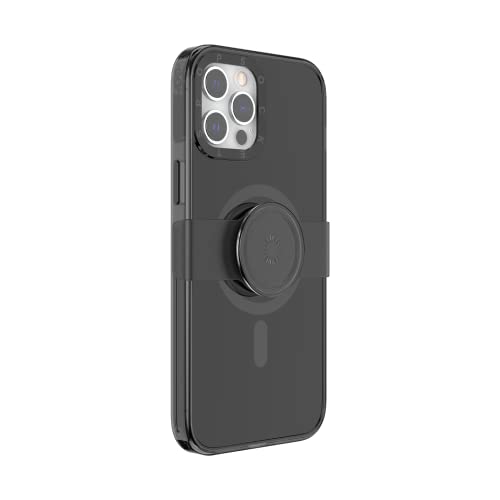 PopSockets: PopCase MagSafe Hülle für iPhone 12 Pro Max mit Abnehmbarem PopGrip Slide Sockel und Griff mit Austauschbarem Top - Black von PopSockets