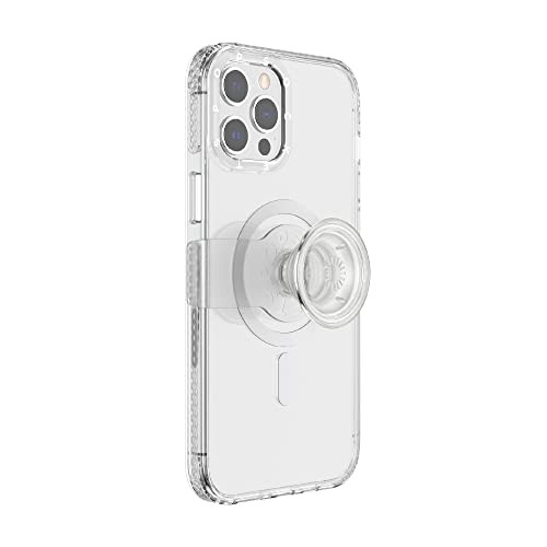 PopSockets: PopCase MagSafe Hülle für iPhone 12 Pro Max mit Abnehmbarem PopGrip Slide Sockel und Griff mit Austauschbarem Top - Clear von PopSockets