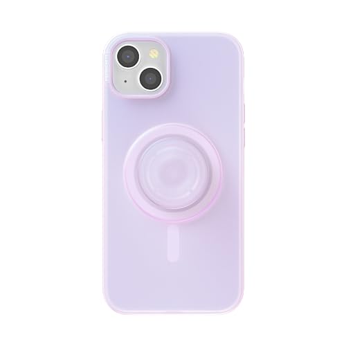 PopSockets: PopCase PlantCore für MagSafe - Pflanzliche Handyhülle für iPhone 15 Plus mit einem MagSafe-kompatiblen PopGrip - Handyständer und Griff mit austauschbarer Top - Opalescent Clear von PopSockets