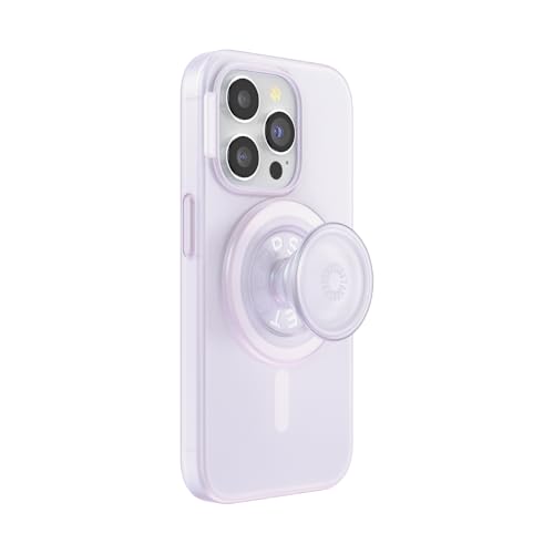 PopSockets: PopCase PlantCore für MagSafe - Pflanzliche Handyhülle für iPhone 15 Pro mit einem MagSafe-kompatiblen PopGrip - Handyständer und Griff mit austauschbarer Top - Opalescent Clear von PopSockets