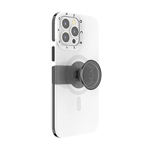 PopSockets: PopCase für MagSafe - Hülle für iPhone 13 Pro Max mit Abnehmbarem PopGrip Slide Sockel und Griff mit Austauschbarem Top - White von PopSockets