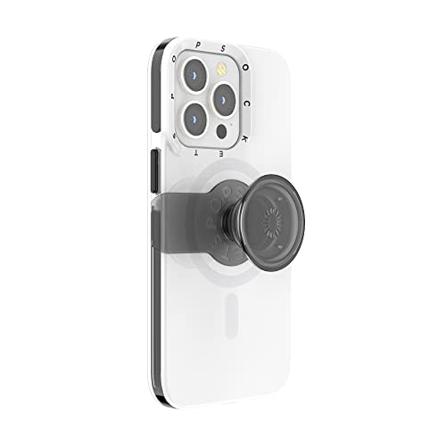 PopSockets: PopCase für MagSafe - Hülle für iPhone 13 Pro mit Abnehmbarem PopGrip Slide Sockel und Griff mit Austauschbarem Top - White von PopSockets