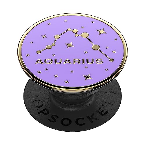 PopSockets: PopGrip - Ausziehbarer Sockel und Griff mit einem Austauschbarem Top für Smartphones und Tablets - Enamel Zodiac Aquarius von PopSockets