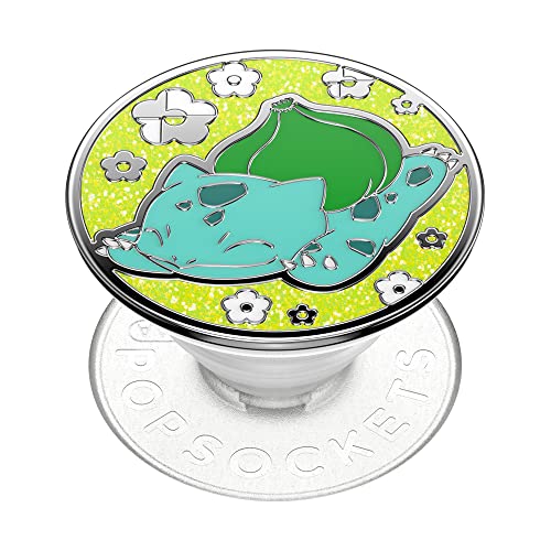 PopSockets: PopGrip - Ausziehbarer Sockel und Griff mit einem Austauschbarem Top für Smartphones und Tablets - Pokémon - Bulbasaur Nap Enamel von PopSockets