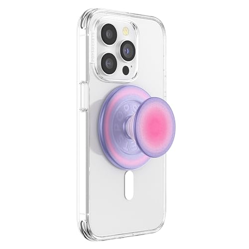 PopSockets: PopGrip Round für MagSafe - Inklusive Adapterring für MagSafe - Ausziehbarer Sockel und Griff mit einem Austauschbarem Top für Smartphones und Hüllen - Aura von PopSockets