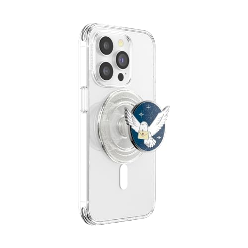 PopSockets: PopGrip Round für MagSafe - Inklusive Adapterring für MagSafe - Ausziehbarer Sockel und Griff mit einem Austauschbarem Top für Smartphones und Hüllen - Enamel Hedwig von PopSockets