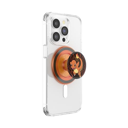 PopSockets: PopGrip Round für MagSafe - Inklusive Adapterring für MagSafe - Ausziehbarer Sockel und Griff mit einem Austauschbarem Top für Smartphones und Hüllen - Pokémon - Charmander Flame von PopSockets
