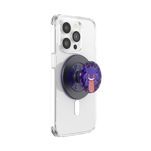 PopSockets: PopGrip Round für MagSafe - Inklusive Adapterring für MagSafe - Ausziehbarer Sockel und Griff mit einem Austauschbarem Top für Smartphones und Hüllen - Pokémon - Ghost Gengar von PopSockets