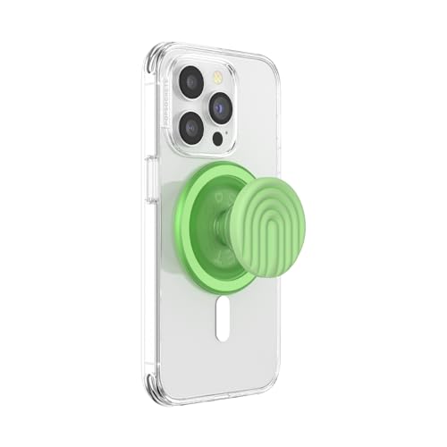 PopSockets: PopGrip Round für MagSafe - Inklusive Adapterring für MagSafe - Ausziehbarer Sockel und Griff mit einem Austauschbarem Top für Smartphones und Hüllen - PopOut Curves Matcha Dew von PopSockets