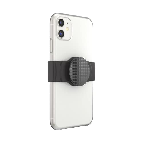 PopSockets: PopGrip Slide Stretch Antihaft-Telefonständer und -Griff mit eckigen Kanten und einem austauschbaren Top - Kompatibel mit den meisten Smartphones - Black Knurled Texture von PopSockets