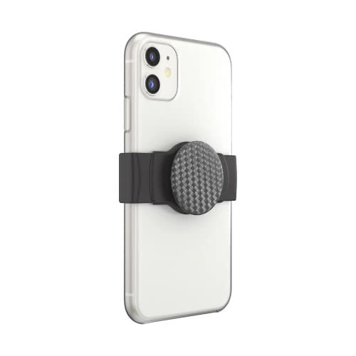 PopSockets: PopGrip Slide Stretch Antihaft-Telefonständer und -Griff mit eckigen Kanten und einem austauschbaren Top - Kompatibel mit den meisten Smartphones - Carbonite Weave von PopSockets