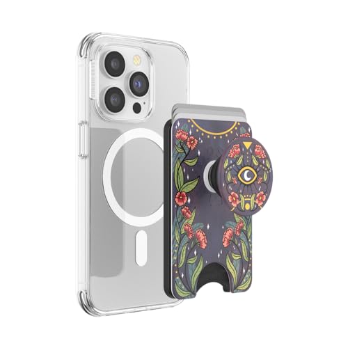 PopSockets: PopWallet+ für MagSafe - Inklusive Adapterring für MagSafe - Kartenhalter mit integriertem austauschbarem PopTop für Smartphones und Hüllen - Floral Bohemian von PopSockets