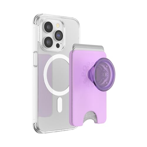 PopSockets: PopWallet+ für MagSafe - Inklusive Adapterring für MagSafe - Kartenhalter mit integriertem austauschbarem PopTop für Smartphones und Hüllen - Lavender von PopSockets
