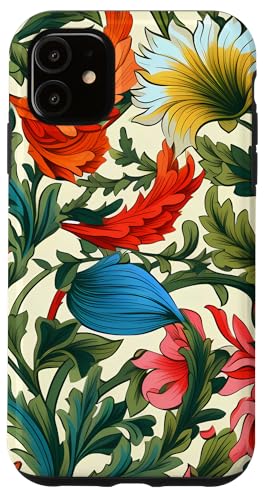 Hülle für iPhone 11 Kräftige rote Blumen mit grünen und goldenen Blättern Hülle für iPhone 11 Kräftige rote Blumen mit grünen und goldenen Blättern von PopTrend Designs