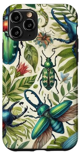Hülle für iPhone 11 Pro Lebendige Käfer und Insekten mit tropischen Blättern Hülle für iPhone 11 Pro Lebendige Käfer und Insekten mit tropischen Blättern von PopTrend Designs