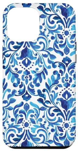 Hülle für iPhone 12 Pro Max Filigranes Damast-Design, Blau Hülle für iPhone 12 Pro Max Filigranes Damast-Design, Blau von PopTrend Designs