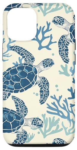 Hülle für iPhone 13 Blaue Meeresschildkröten und Korallen Hülle für iPhone 13 Blaue Meeresschildkröten und Korallen von PopTrend Designs