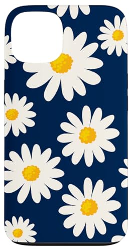 Hülle für iPhone 13 Weiße Gänseblümchen auf marineblauem Hintergrund Hülle für iPhone 13 Weiße Gänseblümchen auf marineblauem Hintergrund von PopTrend Designs
