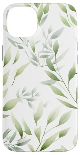 Hülle für iPhone 14 Plus Zarte grüne Blätter auf weißem Hintergrund Hülle für iPhone 14 Plus Zarte grüne Blätter auf weißem Hintergrund von PopTrend Designs