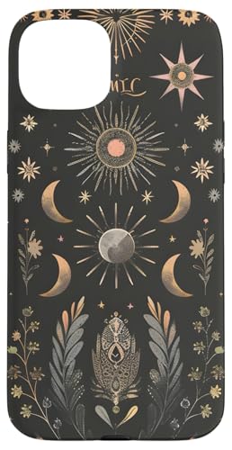 Hülle für iPhone 15 Plus Himmlische Sonne, Mond und Sterne in elegantem Schwarz Hülle für iPhone 15 Plus Himmlische Sonne, Mond und Sterne in elegantem Schwarz von PopTrend Designs