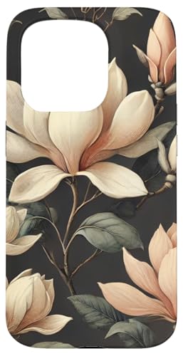 Hülle für iPhone 15 Pro Elegante beige Blumen auf dunklem Hintergrund Hülle für iPhone 15 Pro Elegante beige Blumen auf dunklem Hintergrund von PopTrend Designs