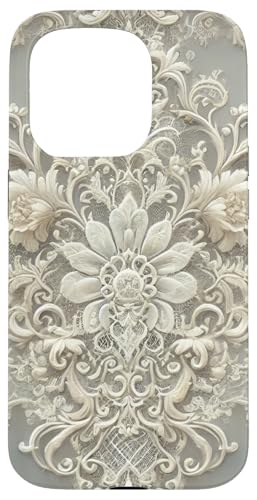 Hülle für iPhone 15 Pro Klassisches Ornament-Design mit beigefarbener Spitze Hülle für iPhone 15 Pro Klassisches Ornament-Design mit beigefarbener Spitze von PopTrend Designs